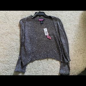 Say What? Girls XL sequin cardigan